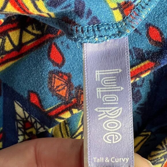 Lularoe Multi-Color Aztec Leggings Size OS - Picture 3 of 3
